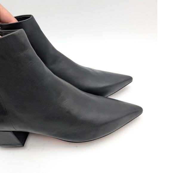 Linea Paolo Wynda Pointed Toe Ankle Bootie Women's Black Leather Size US12M EU43 - Picture 11 of 12